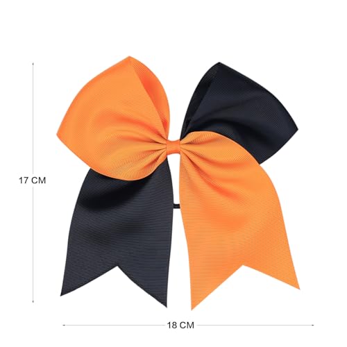 Spenlly 7 Inch Large Halloween Hair Bow Ponytail Holder Ribbon
