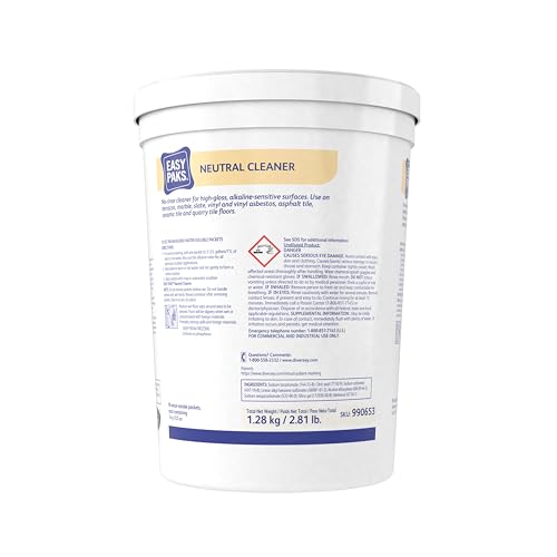 Diversey 990653 Easy Paks Neutral Cleaner, Cleans High Traffic Glossy Floors, Dissolving Pods with Pine Scent, 90-Paks, 1-Tub (Pack of 2)