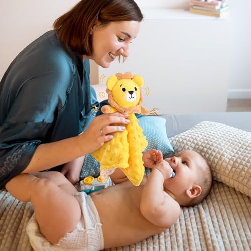 Yellow Lion Baby Security Blanket Lovey | Soft Plush Toy for Infants