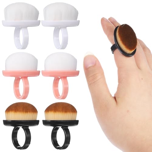 HJZHII Wearable Ring Nail Dust Brush Soft Bristle Manicure Tool 4Pcs
