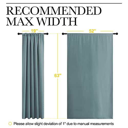 NICETOWN Greyish Blue Blackout Curtains, 52" x 63" (Pack of 2)