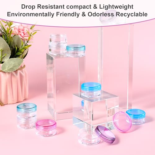 AOZUO 10 Pack 5g Travel Cosmetic Jars - Leak Proof Small Sample Containers with Lids