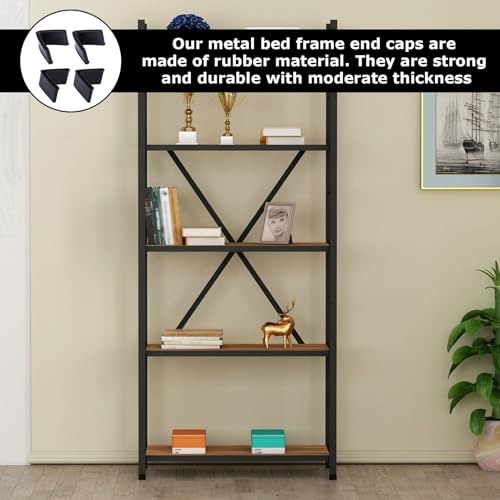 Black Bed Frame Corner Guards - 4 Pcs Rubber Protectors
