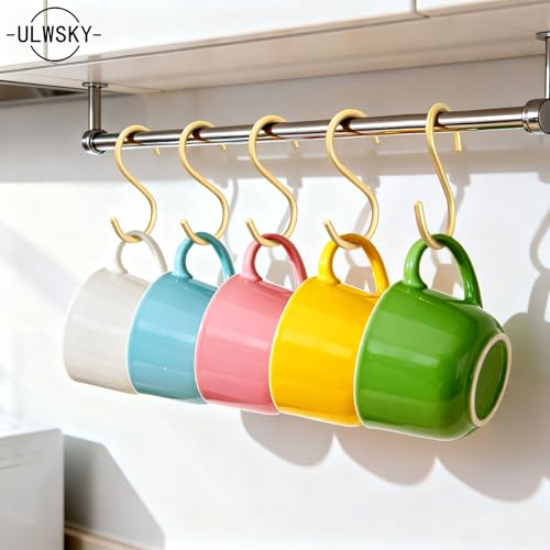 10-Pack Gold S Hooks - Heavy Duty Aluminum Utility Hooks for Storage