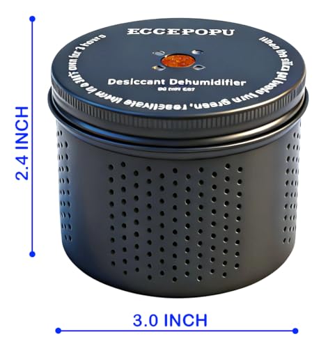 ECCEPOPU Rechargeable Gun Safe Dehumidifier, 200g Silica Gel Canister - Black