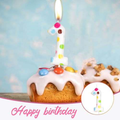 Polka Dot Number 6 Birthday Candle - Colorful 2.4 Inch Cake Topper