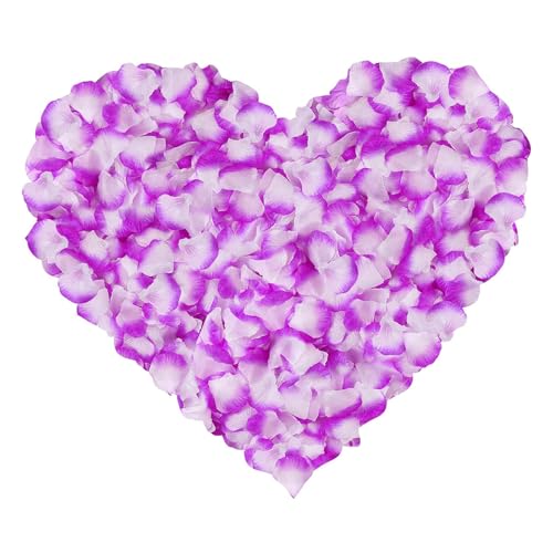 1000 Pcs Purple Gradient Artificial Silk Rose Petals for Weddings
