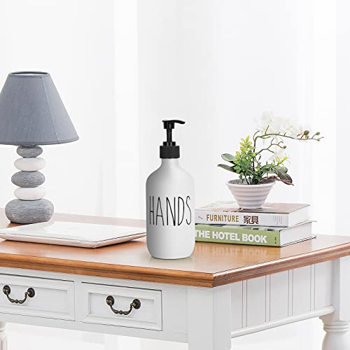 Large 500ml Plastic Hand Soap Dispenser with Pump - Refillable Bathroom Kitchen Decor