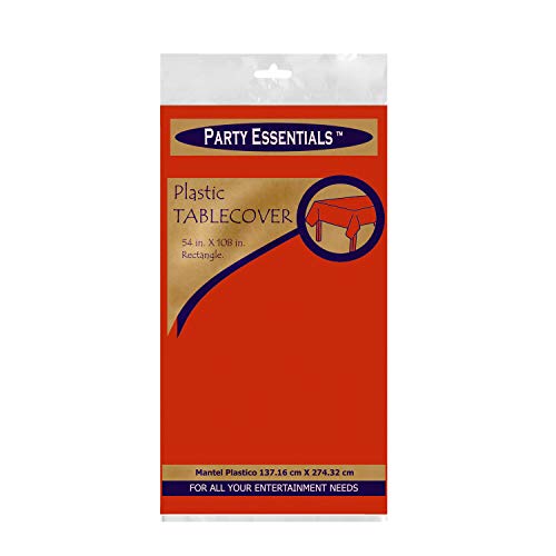 Heavy Duty Red Plastic Table Cover - 54 x 108 Inch Disposable