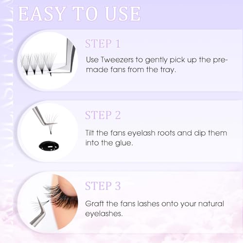 FADLASH 5D Premade Volume Lash Extensions C Curl 0.07mm 9mm