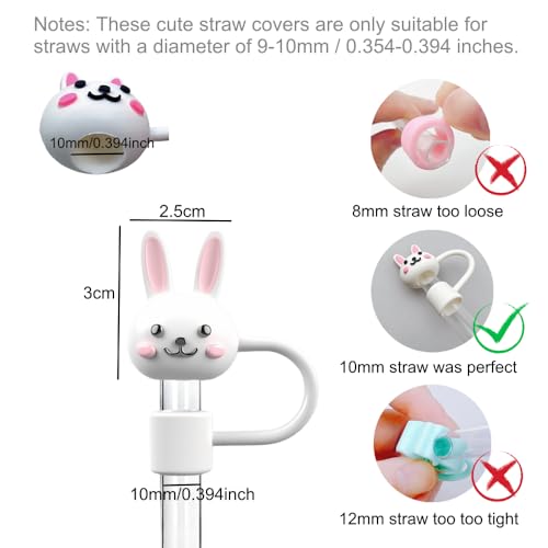 Silicone Rabbit Head Straw Cover for Stanley Cup 30oz & 40oz