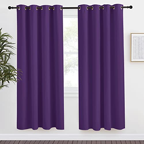 NICETOWN Blackout Curtain Panel, 55W x 78L, Royal Purple