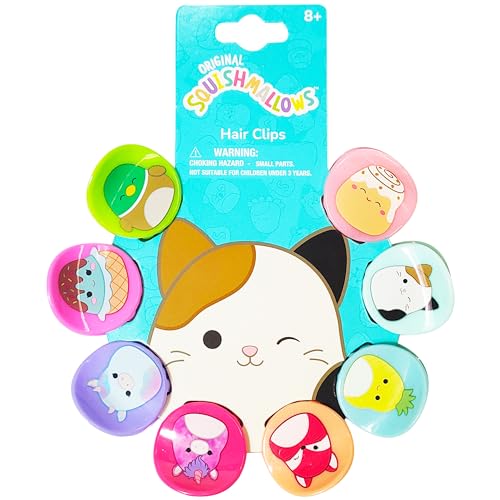 Squishmallows Butterfly Hair Clips 8-Pack Small Claw Clips Multi Color
