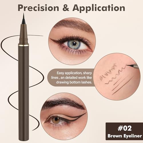 Anwuozu Brown Liquid Eyeliner Waterproof Precision Tip Matte Eye Liner