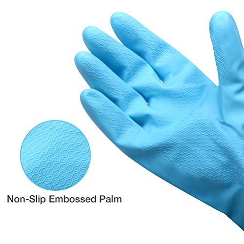 Alimat PluS Medium Latex-Free Kitchen Cleaning Gloves Pack of 3 - Blue, Pink, White