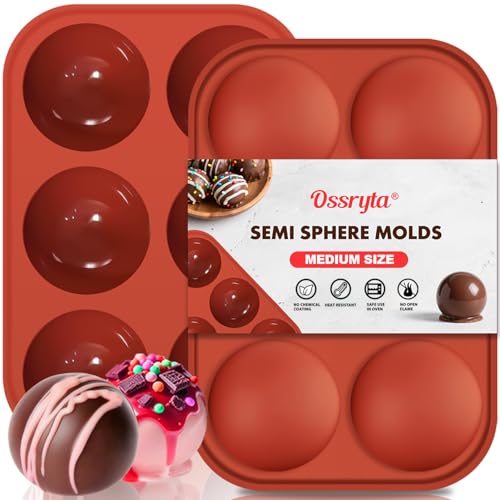Ossryta 6-Cavity Silicone Molds for Hot Chocolate Bombs & Desserts