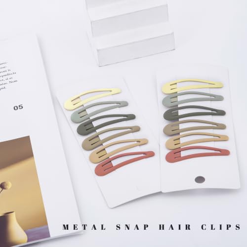 Cptots Metal Snap Hair Clips 12 PCS No Slip Hair Barrettes for Women
