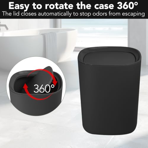 Matte Black 6-Piece Bathroom Accessories Set - Durable Plastic