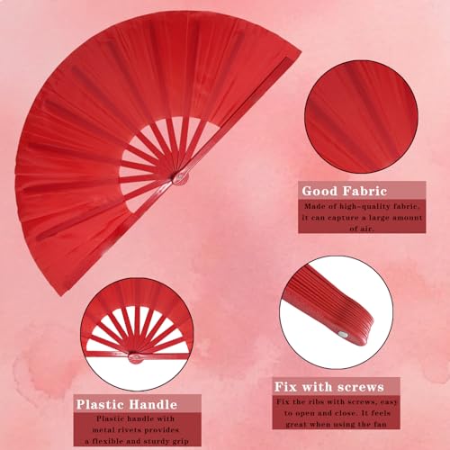 Large Folding Hand Rave Fan 13 Inch Clacking Fan for Music Festivals