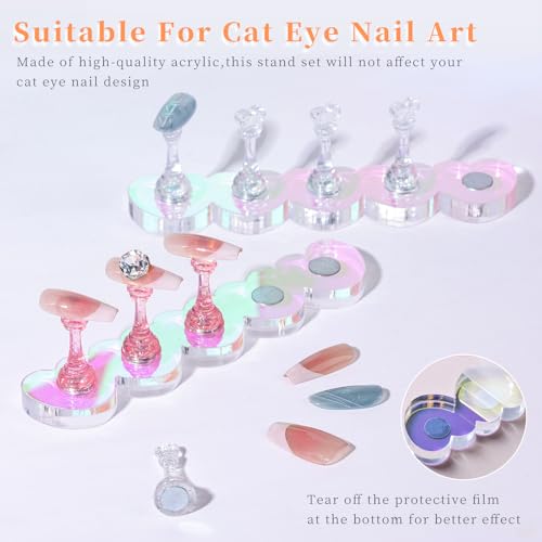 MAYEEN Magnetic Nail Art Display Stand & Practice Holder Set