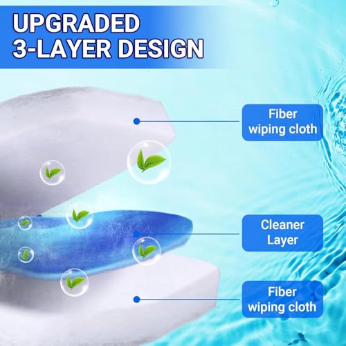 Disposable Toilet Brush Starter Set with 10 Refill Pads - Wall-Mounted