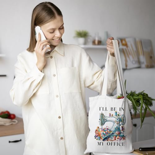ChicimIn Sewing Tote Bag - Canvas Gift for Knitters & Sewers (Style 04)