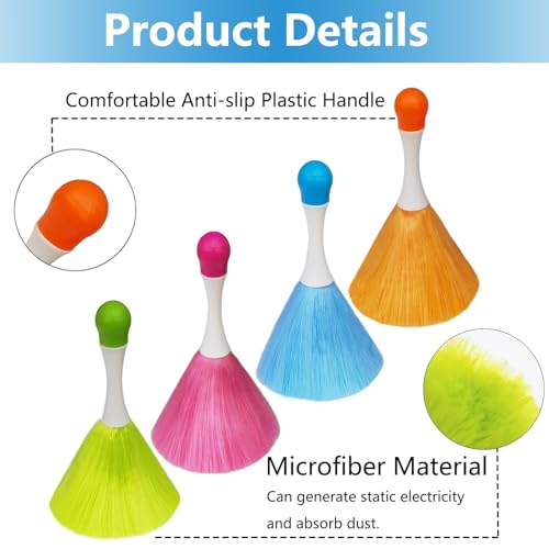 4-Pack Microfiber Washable Duster for Household Cleaning