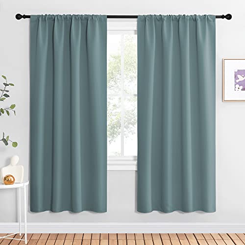 NICETOWN Greyish Blue Blackout Curtains Panels for Window, Thermal