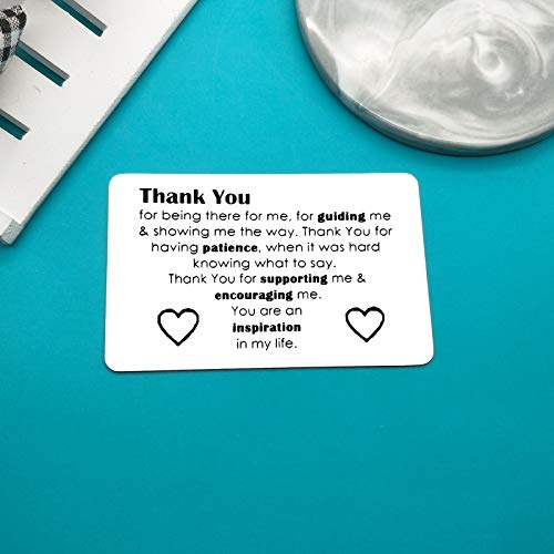 Engraved Wallet Card - Thank You Gift for Teachers & Mentors