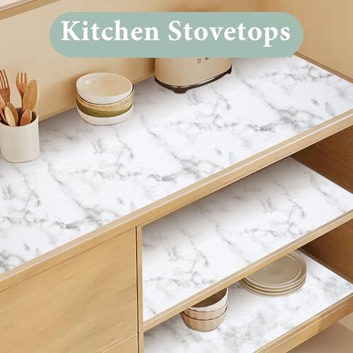 White Marble Non-Slip Drawer & Shelf Liner - 12" x 118.1"