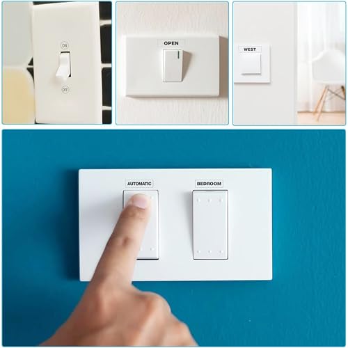 Transparent Light Switch and Fan Control Label Stickers - 968 Piece Set