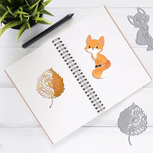 Hying Fall Fox & Leaf Cutting Dies for Card Making