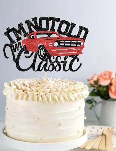 Classic Red Car Cake Topper for Men's 40th to 90th Birthdays