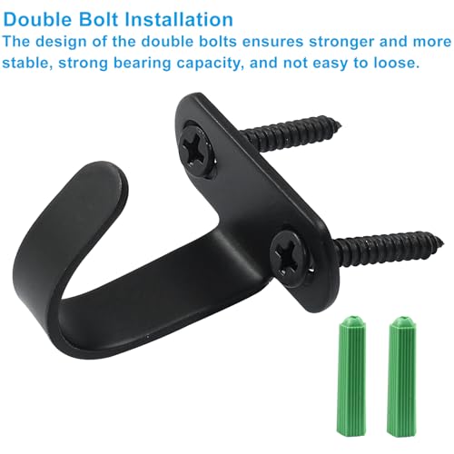 Piutouyar 6 Pack Matte Black Ceiling Hooks - Heavy Duty Stainless Steel Hangers