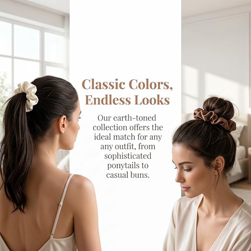 Fiuyorl Satin Silk Scrunchies 24 Pcs - Soft Hair Ties & Ponytail Holders