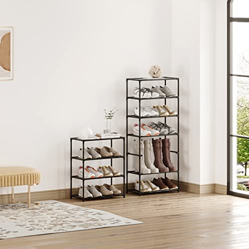 Vockot 4-Tier Narrow Shoe Rack - Sturdy Stackable Organizer for 6-8 Pairs