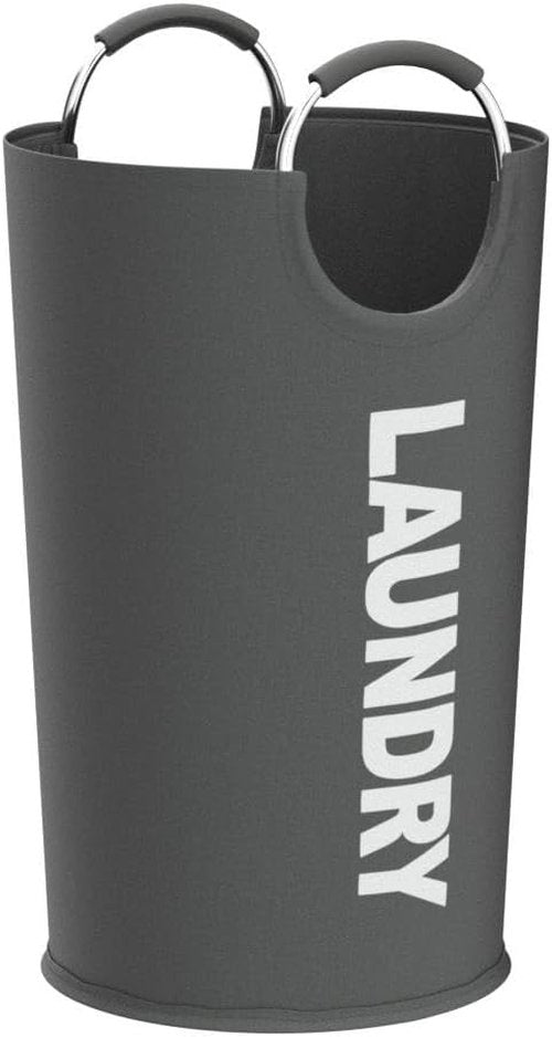 DOKEHOM Large 95L Laundry Basket - Collapsible & Freestanding Clothes Hamper | Dark Grey