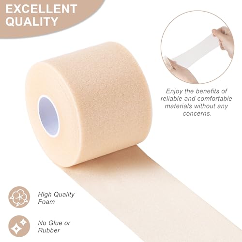 4 Pcs Pre Wrap Athletic Tape, Foam Underwrap Bandage Sports Tape, Wrists Elbow Knees Ankles Tape for Gymnastics Boxing Climbing