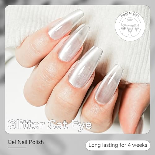 JODSONE Moonlight Silver Cat Eye Gel Nail Polish with Magnet