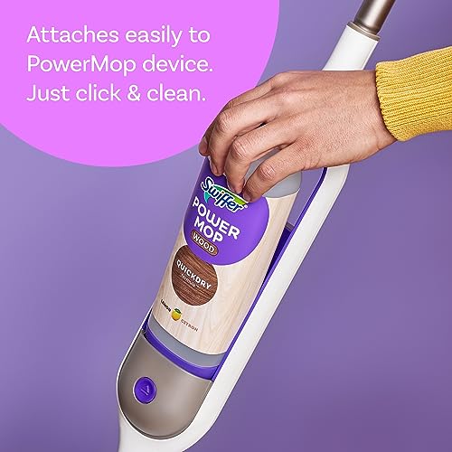 Swiffer PowerMop Wood Floor Cleaning Solution, QuickDry Refill, Lemon, 50.7 oz