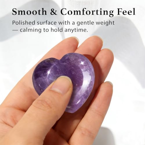Amethyst Anxiety Support Gift for Women - Stress Relief Worry Stone