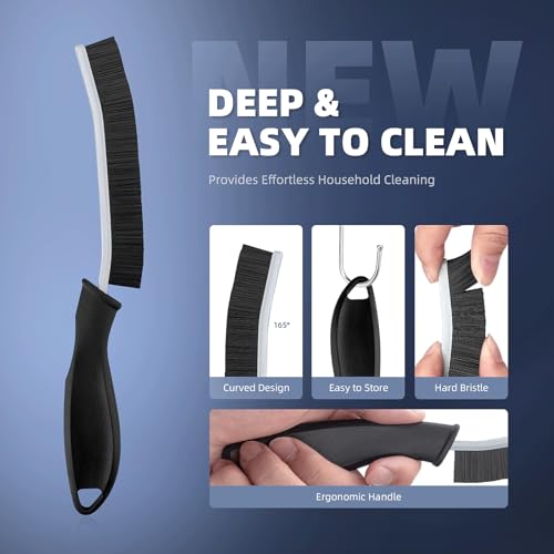 CLEANGOR Crevice Cleaning Brushes for Tight Spaces - Black, 6-Pack