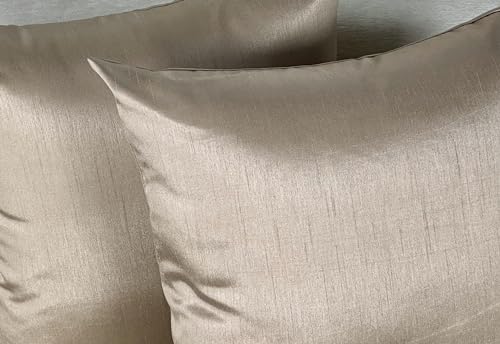 Aiking Home Faux Silk Throw Pillow Covers 18x18 Inches (Set of 2)