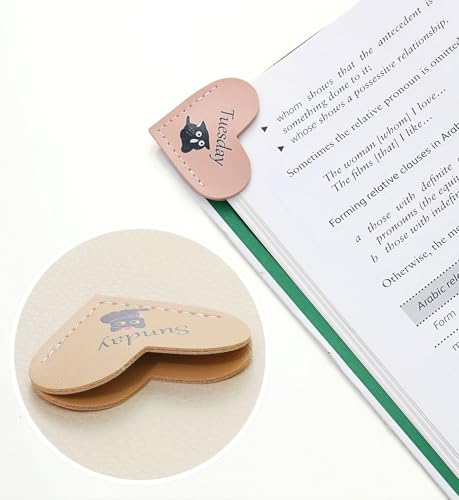 Personalized Leather Cat Bookmarks Set - 8 Pcs for Readers