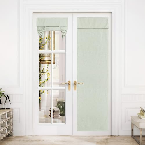 NICETOWN 1 Panel Privacy French Door Curtains, 26"W x 80"L, Sage Green