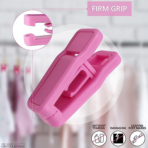 20-Pack Pink Plastic Hanger Clips for Baby Clothes & Pants