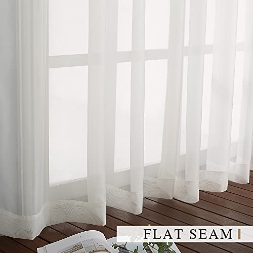 NICETOWN Sheer Voile Curtains for Bedroom, 37x72 in, Set of 2