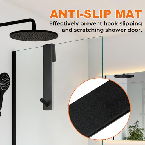 CZC HOME 7.5-Inch Extended Shower Door Towel Hook - Stainless Steel (2 Pack)