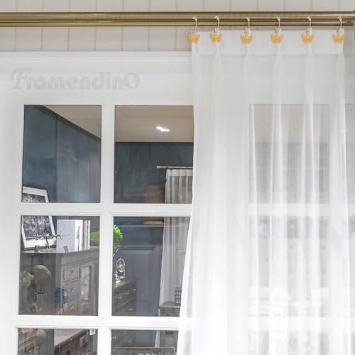 Framendino Gold Butterfly Shower Curtain Hooks - 12 Pack Stainless Steel