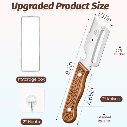 4-in-1 Vegetable Peeler with Bottle Opener & Wooden Handle - 2 Pack